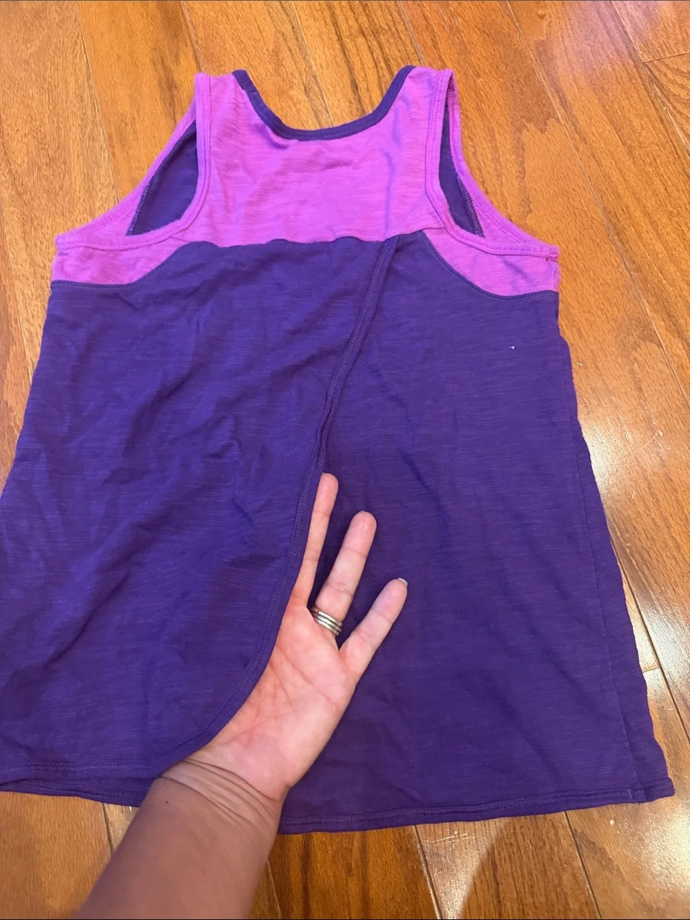 Reebok Girls Purple Tank Top with Pink Trim